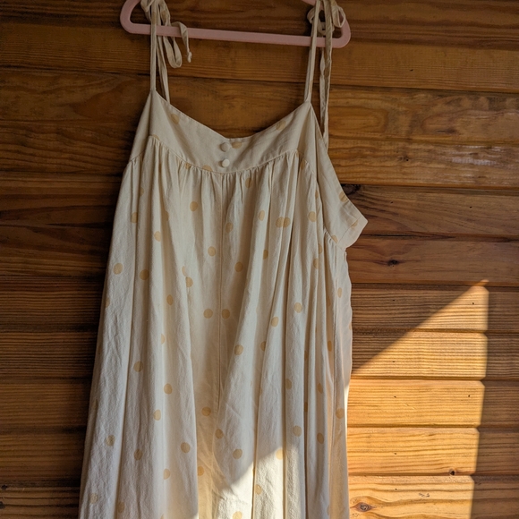 Rylee + Cru Cream Maxi Dress with Subtle Yellow Dots - Picture 2 of 5